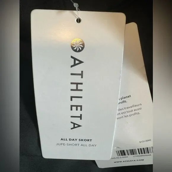 NWT New ATHLETA All Day Skort Skirt Short Combo Black 6 - Picture 9 of 9